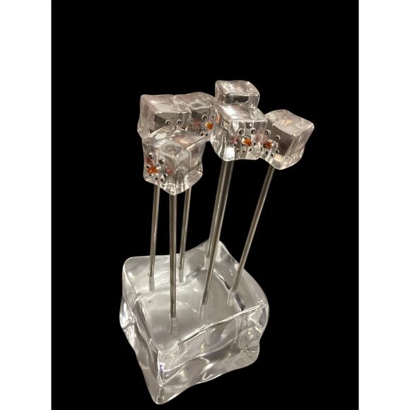 Acrylic Snowman Olive & Hors D’oeuvres Picks, Christmas Party Accessories Set - Picture 3 of 6